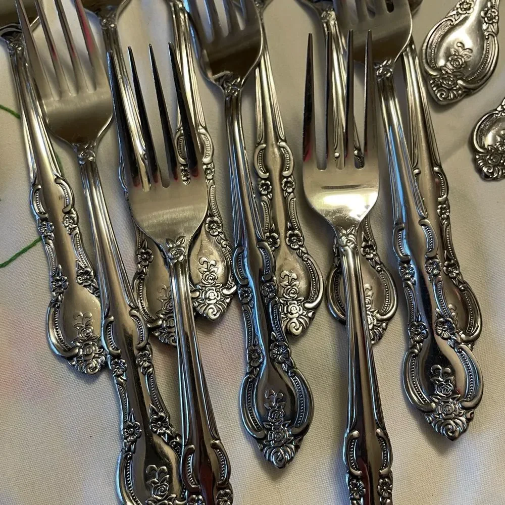 Marseille’s Vintage Flatware Rose Pattern Made in Japan Gorgeous Flatware